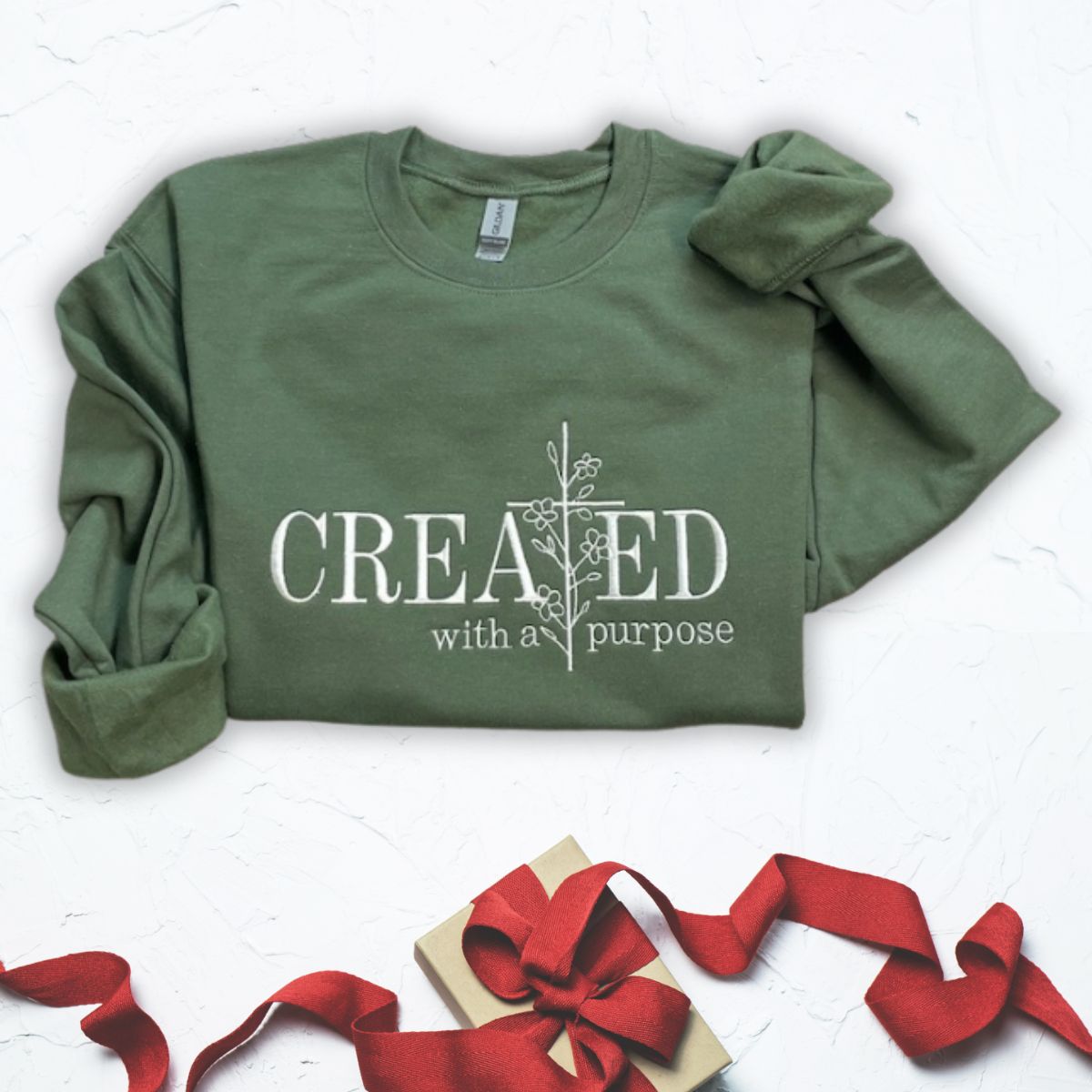 Created With A Purpose Embroidered Sweatshirt