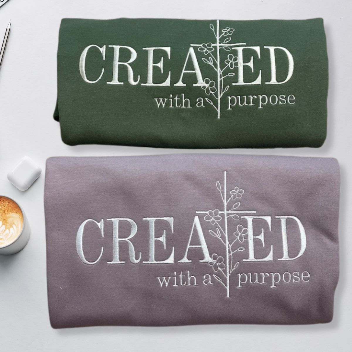 Created With A Purpose Embroidered Sweatshirt