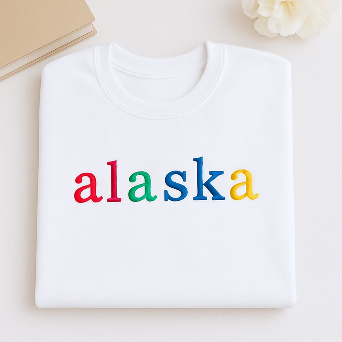 Personalized Alaska Hoodie - Embroidered Rainbow Last Frontier Pride Gift