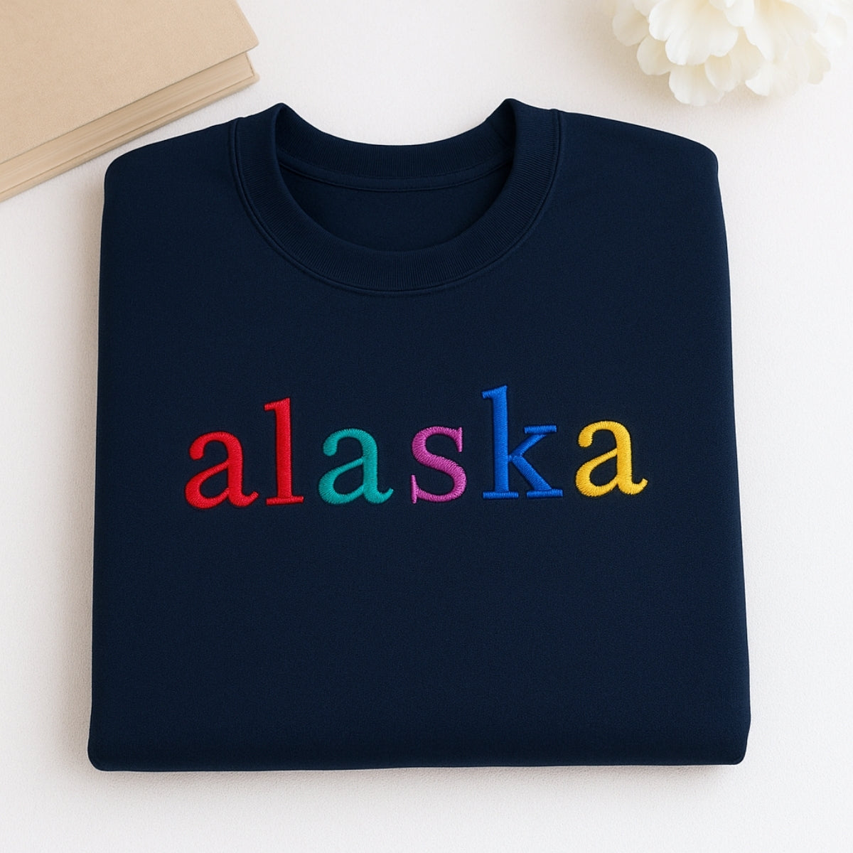 Personalized Alaska Hoodie - Embroidered Rainbow Last Frontier Pride Gift