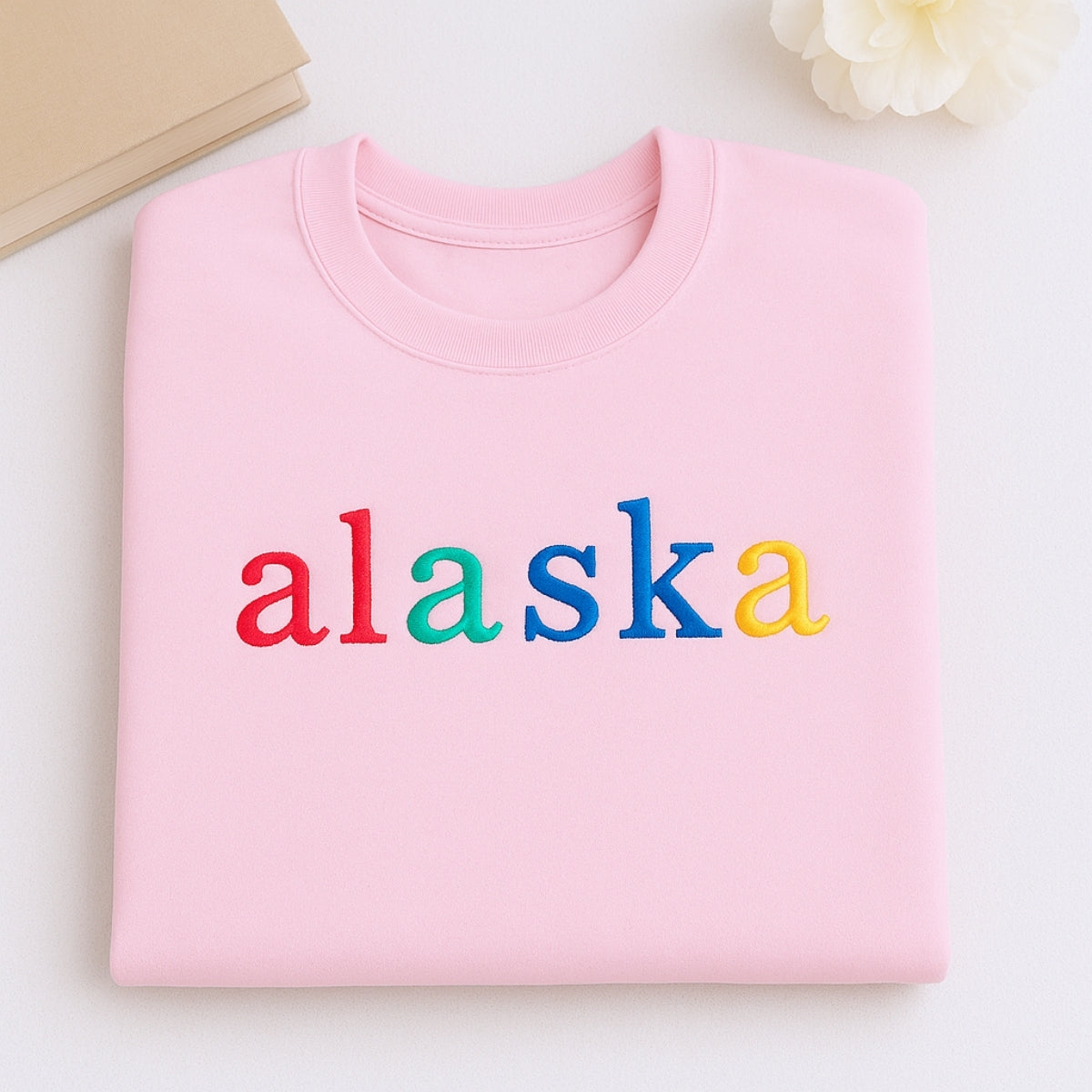 Personalized Alaska Hoodie - Embroidered Rainbow Last Frontier Pride Gift