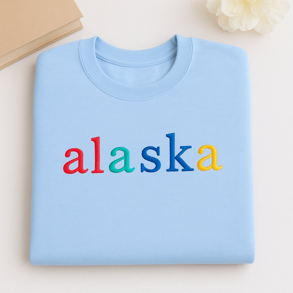 Personalized Alaska Hoodie - Embroidered Rainbow Last Frontier Pride Gift