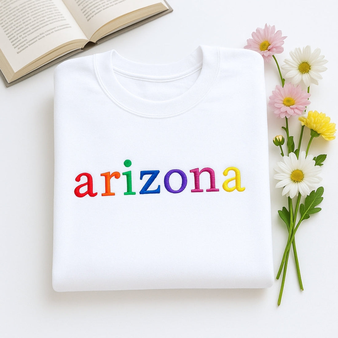 Personalized Arizona Hoodie - Embroidered Rainbow Grand Canyon Pride Gift