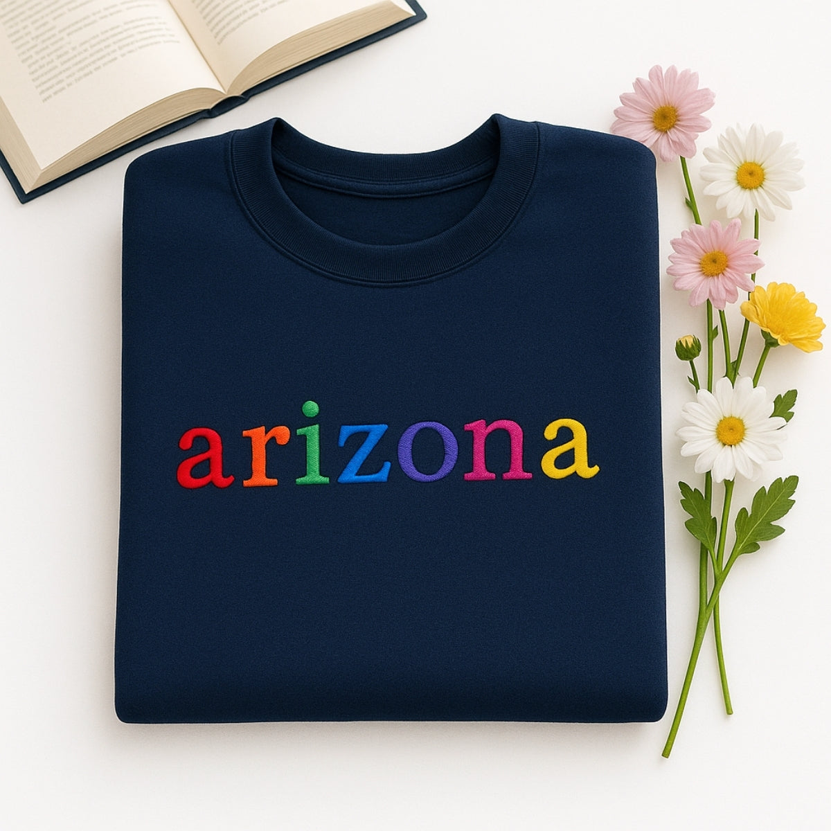 Personalized Arizona Hoodie - Embroidered Rainbow Grand Canyon Pride Gift