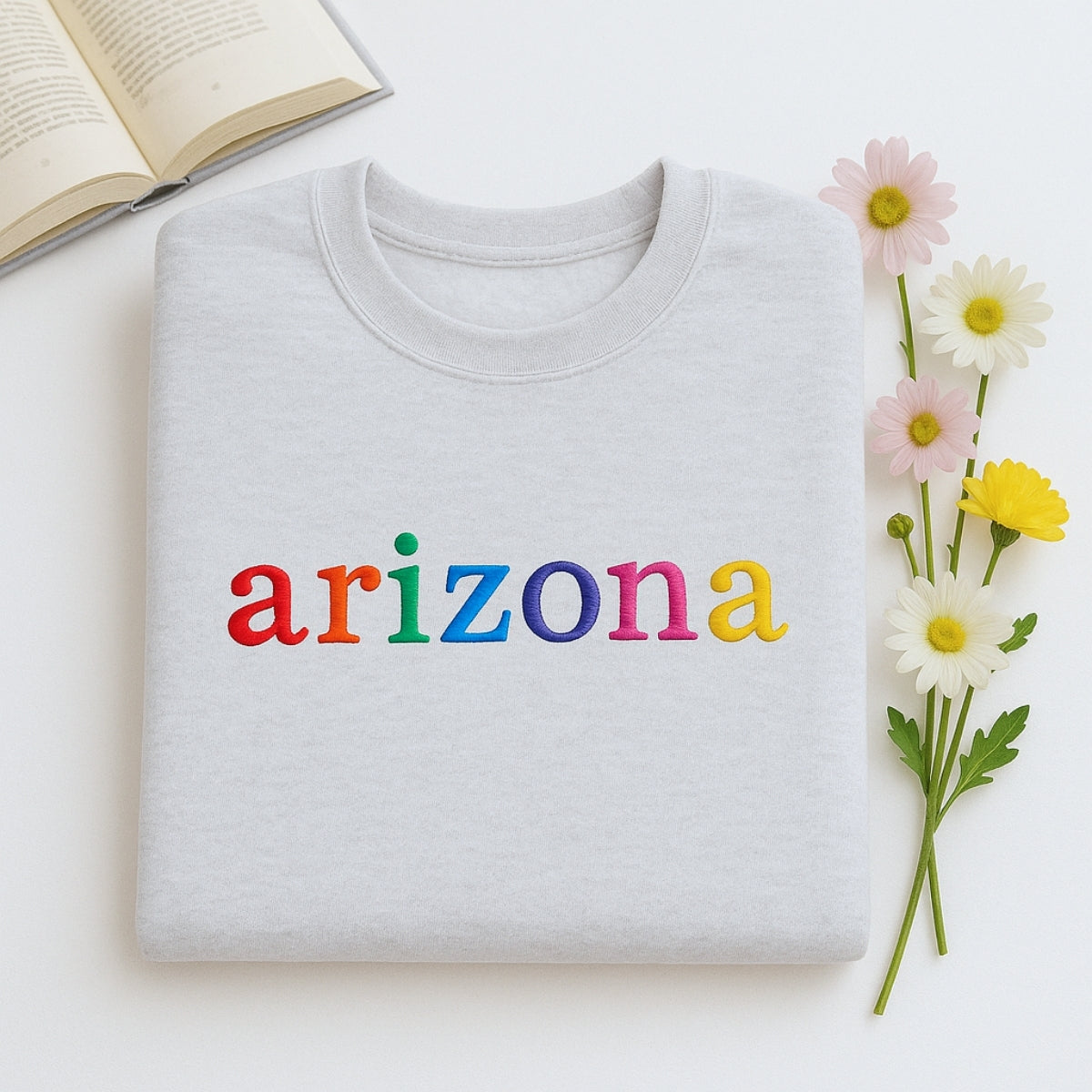 Personalized Arizona Hoodie - Embroidered Rainbow Grand Canyon Pride Gift