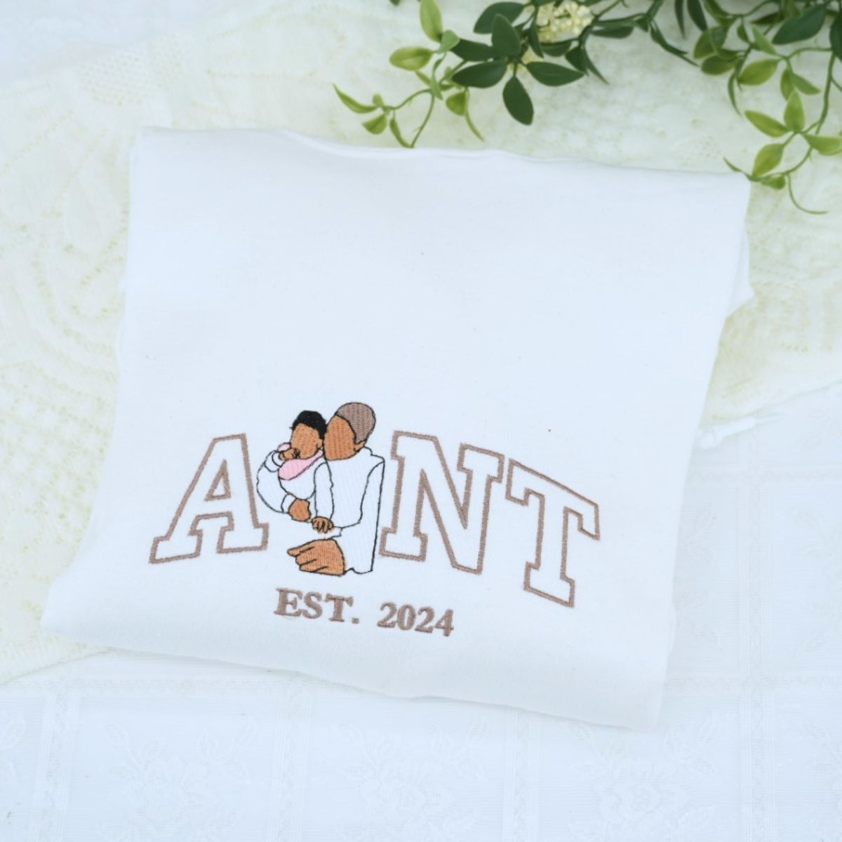 Personalized Auntie Sweatshirt - Custom Embroidered New Aunt Gift