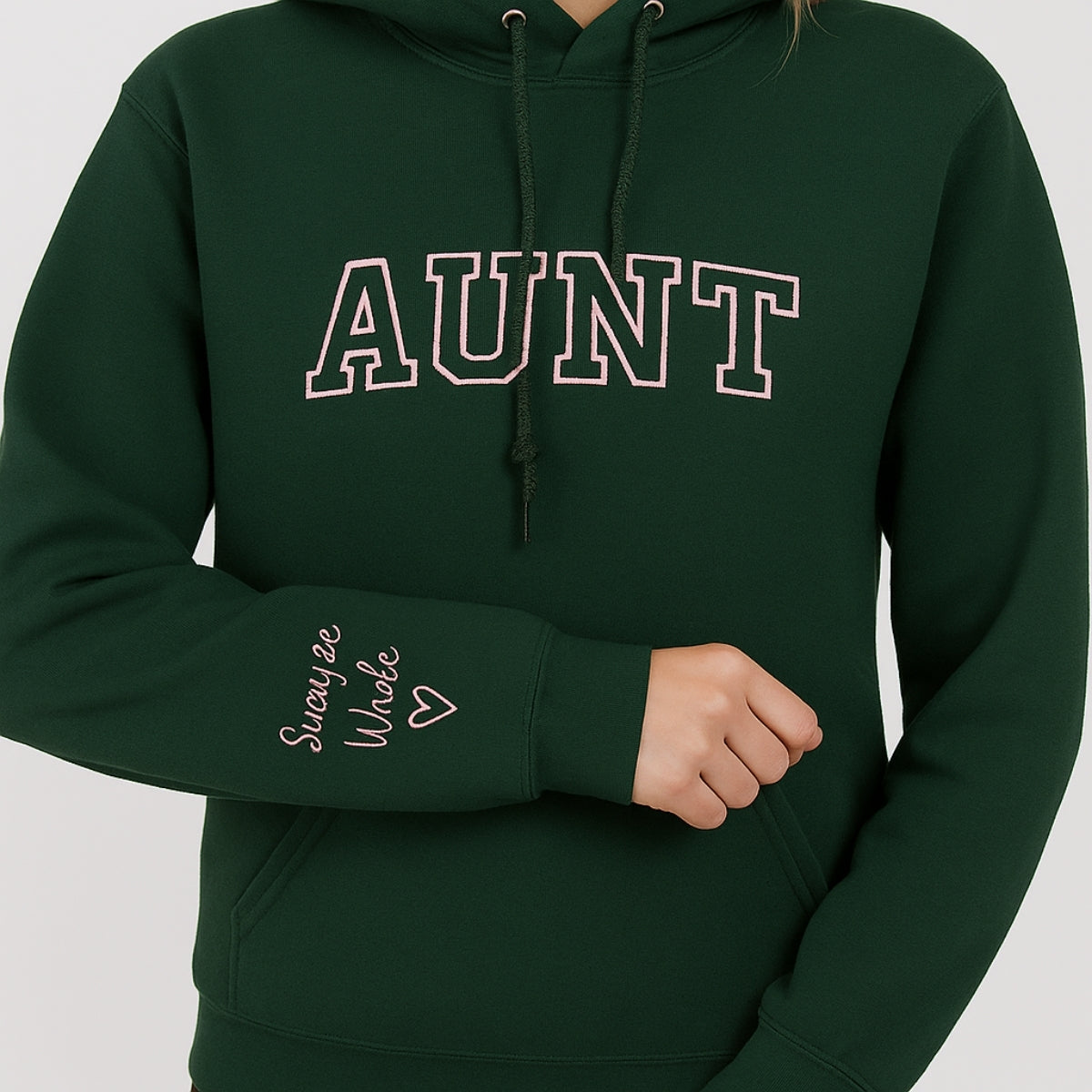 Personalized Auntie Hoodie - Custom Embroidered Varsity Style Aunt Gift