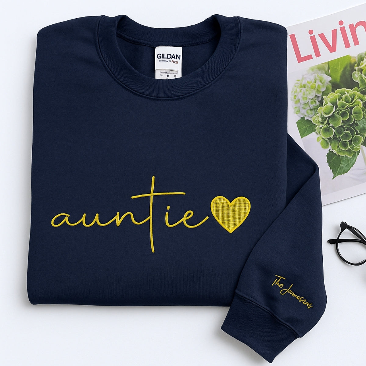 Personalized Aunt Sweatshirt with Niece Name - Custom Embroidered Gift