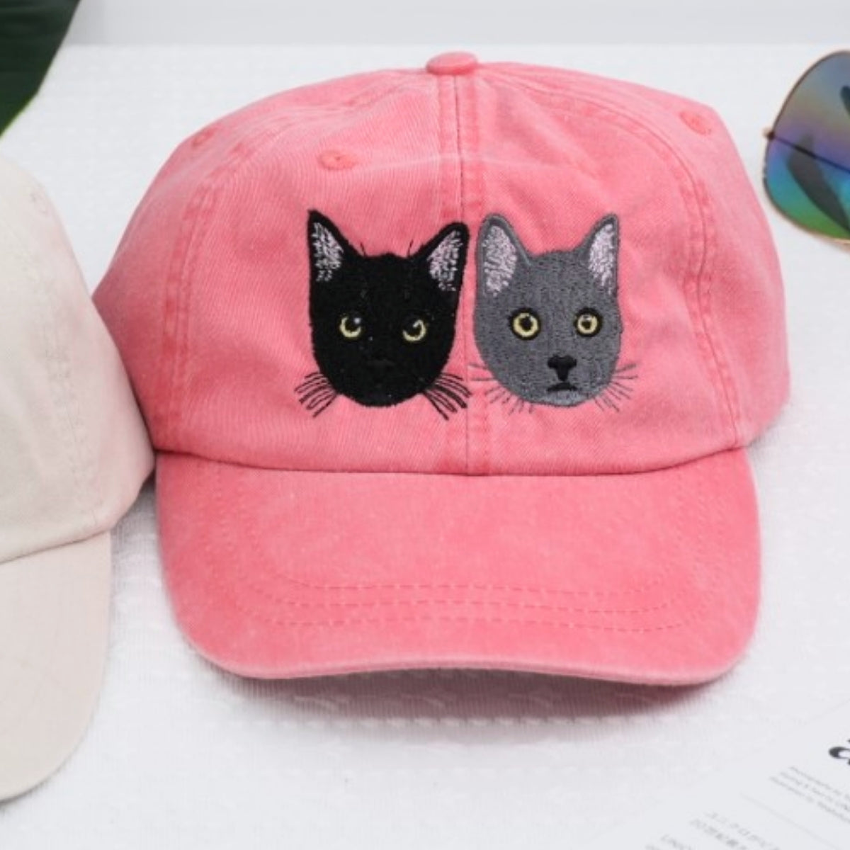 Personalized Cat Lover Cap - Custom Embroidered Pet Face Portrait Gift