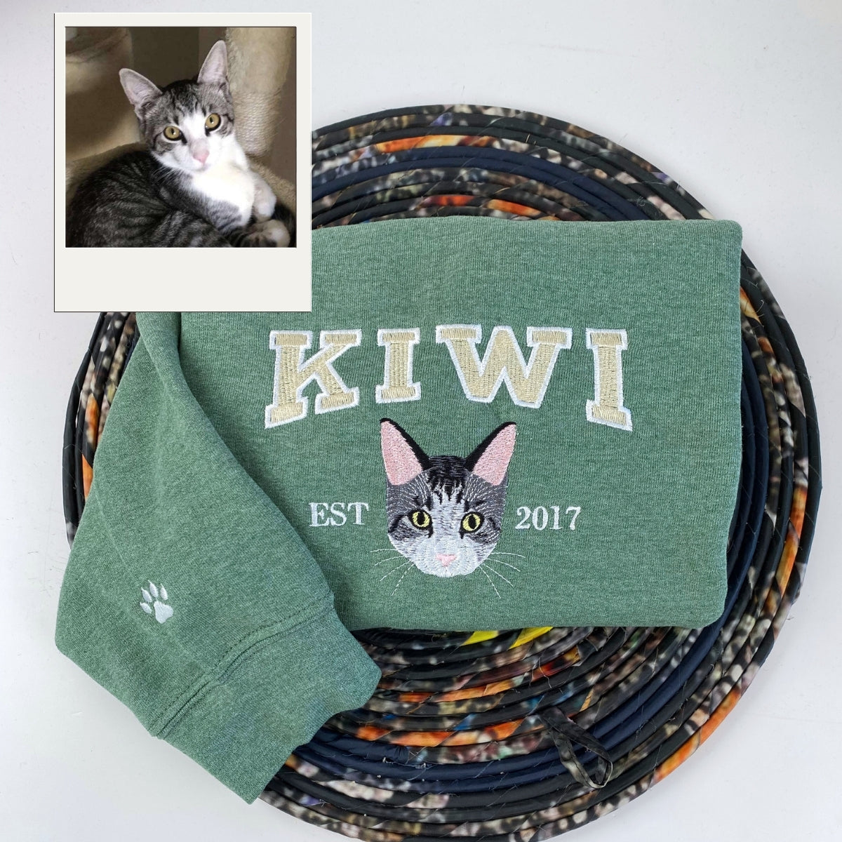 Personalized Cat Parent Varsity Hoodie - Custom Embroidered Pet Name