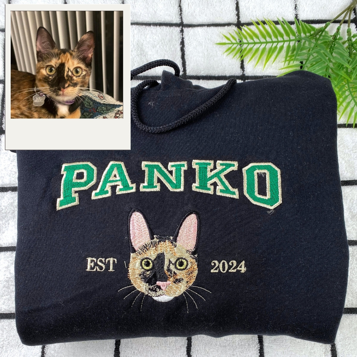 Personalized Cat Parent Varsity Hoodie - Custom Embroidered Pet Name