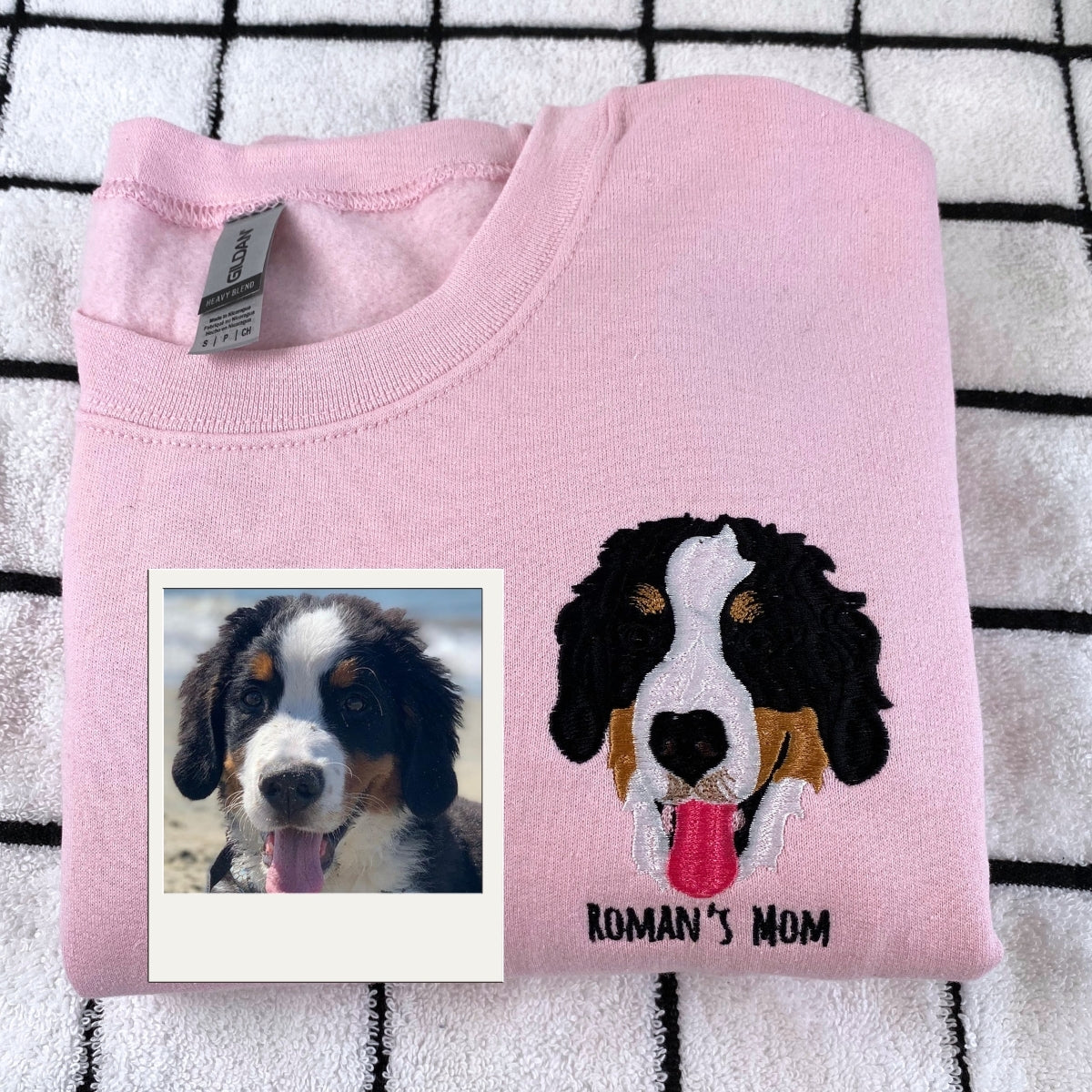 Personalized Dog Mom Hoodie - Custom Embroidered Pet Portrait Gift