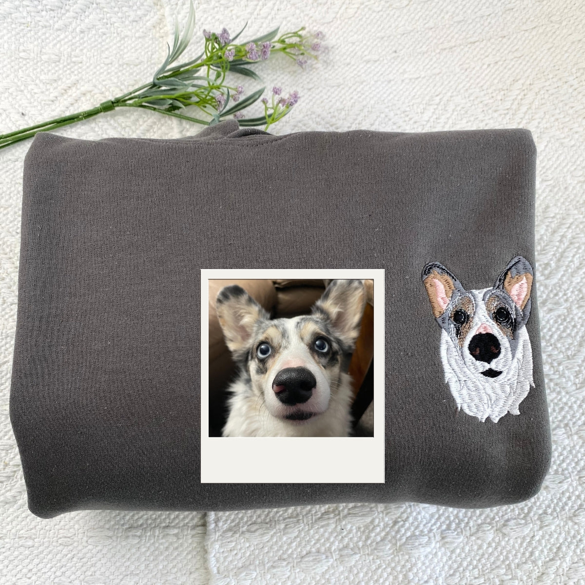 Personalized Dog Mom Hoodie - Custom Embroidered Pet Portrait Gift