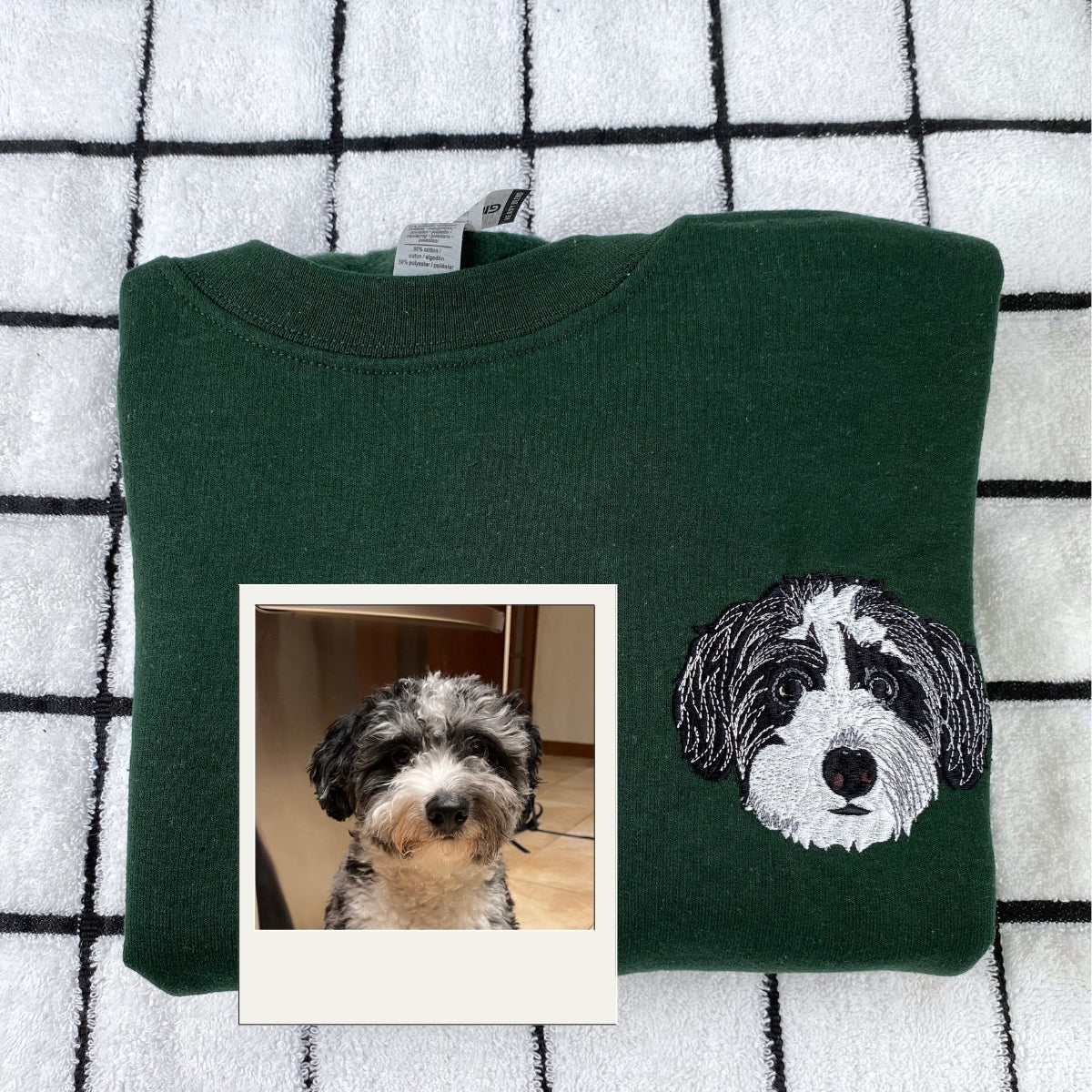 Personalized Dog Mom Hoodie - Custom Embroidered Pet Portrait Gift
