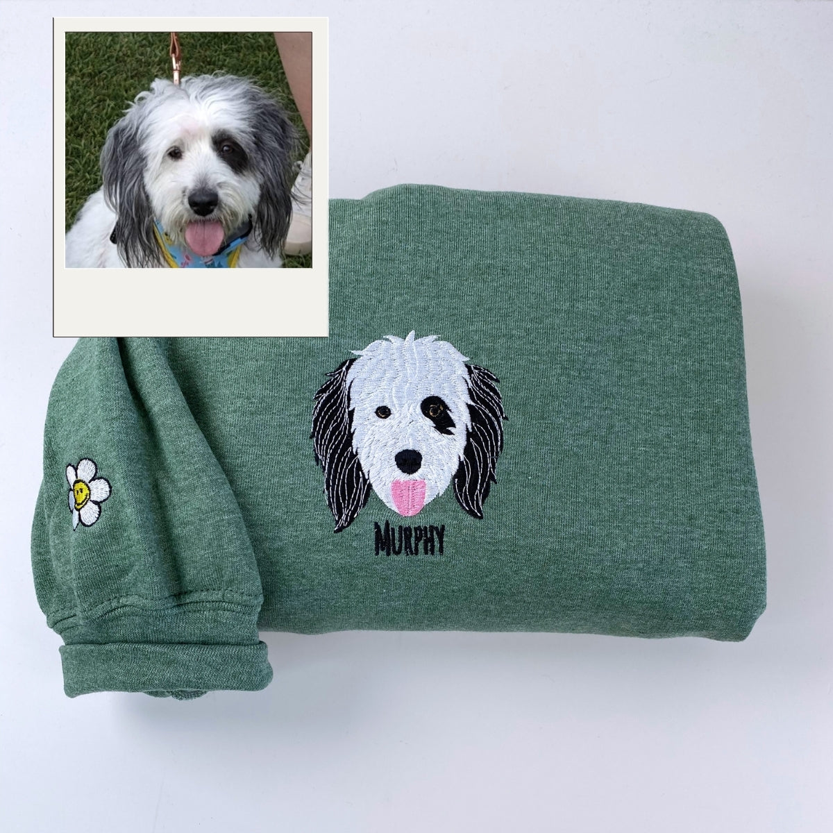 Personalized Dog Mom Hoodie - Custom Embroidered Pet Portrait Gift