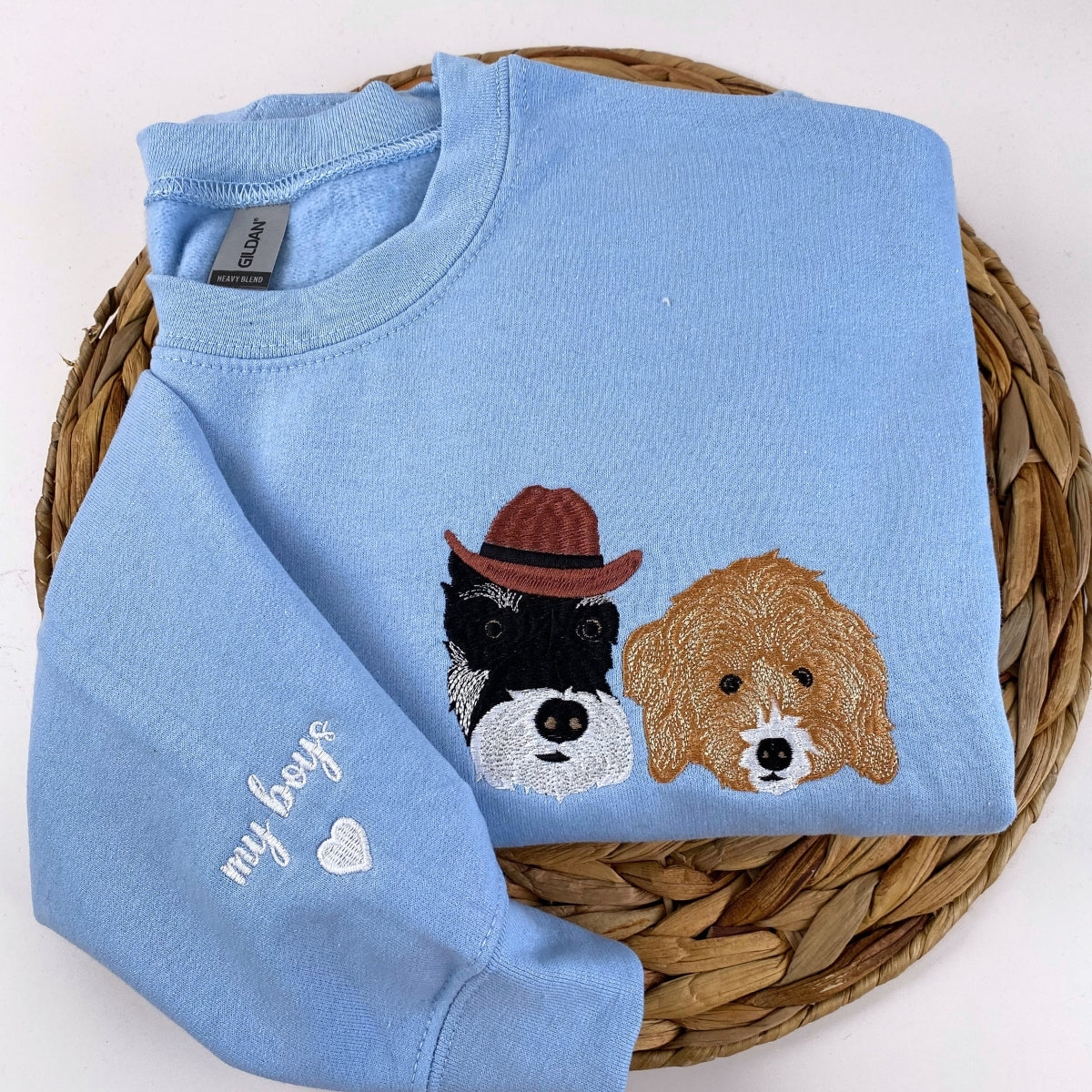 Personalized Dog Mom Hoodie - Custom Embroidered Pet Portrait Gift