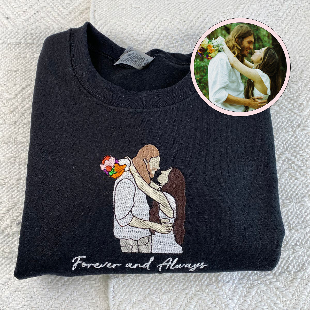 Personalized Picture Hoodie - Custom Embroidered Photo Gift Top