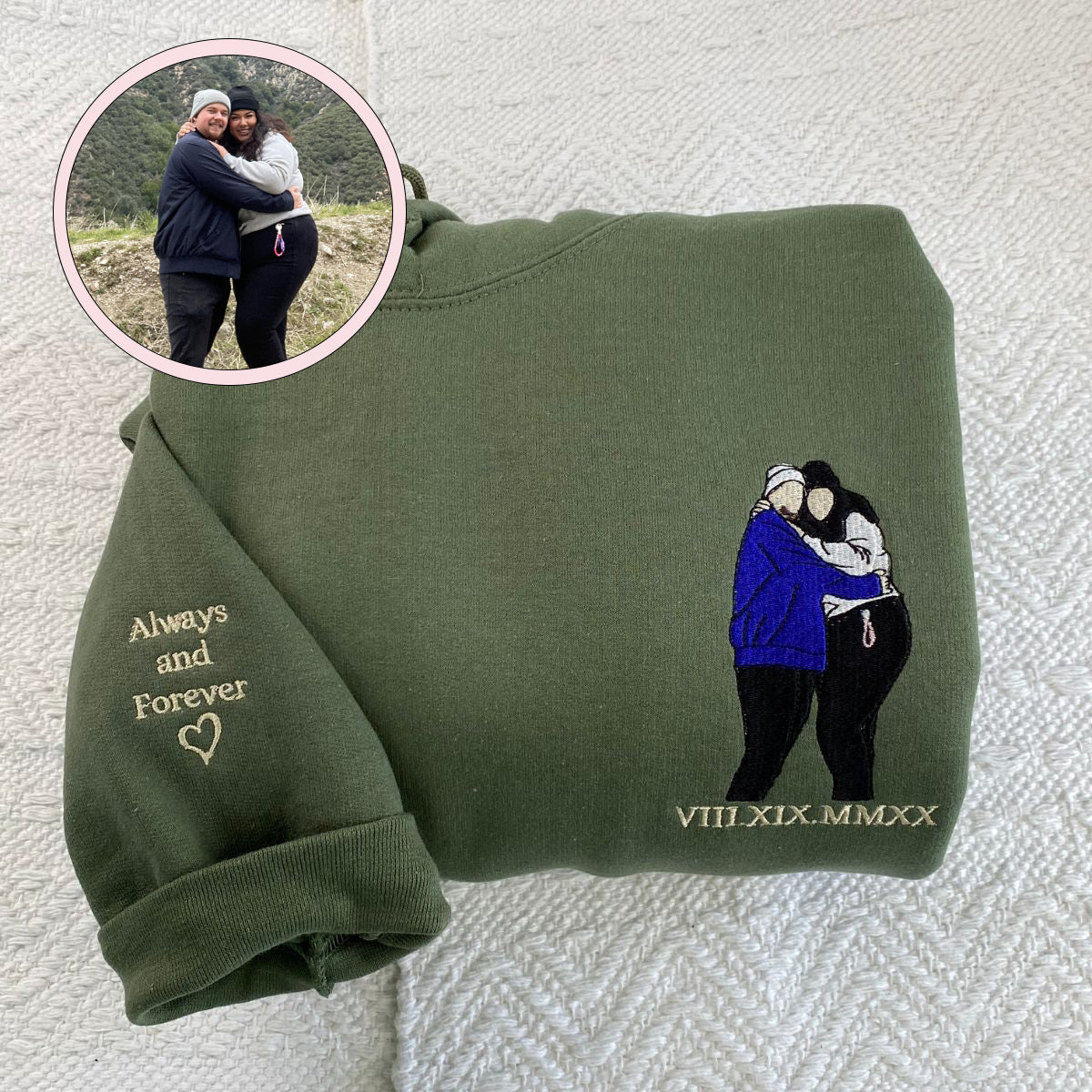 Personalized Picture Hoodie - Custom Embroidered Photo Gift Top