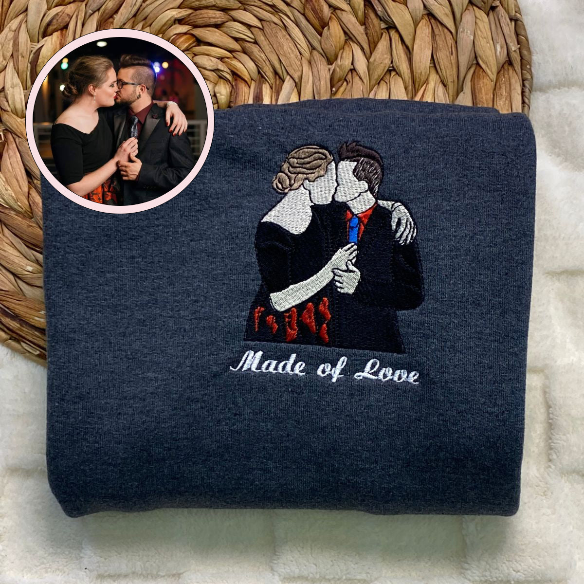 Personalized Picture Hoodie - Custom Embroidered Photo Gift Top