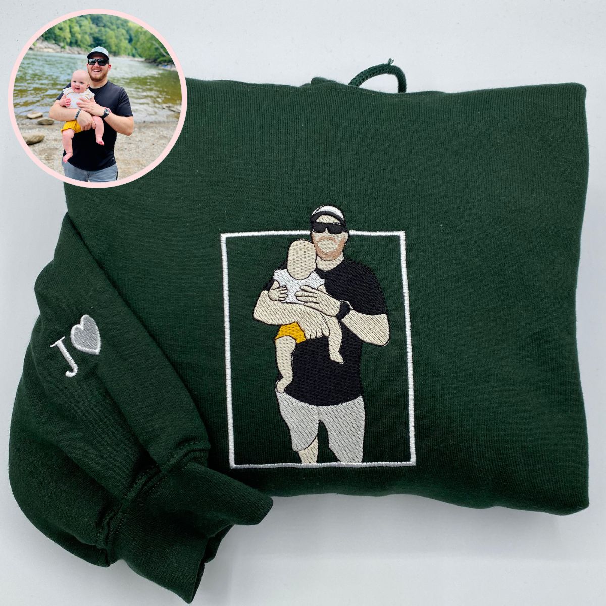 Personalized Picture Hoodie - Custom Embroidered Photo Gift Top