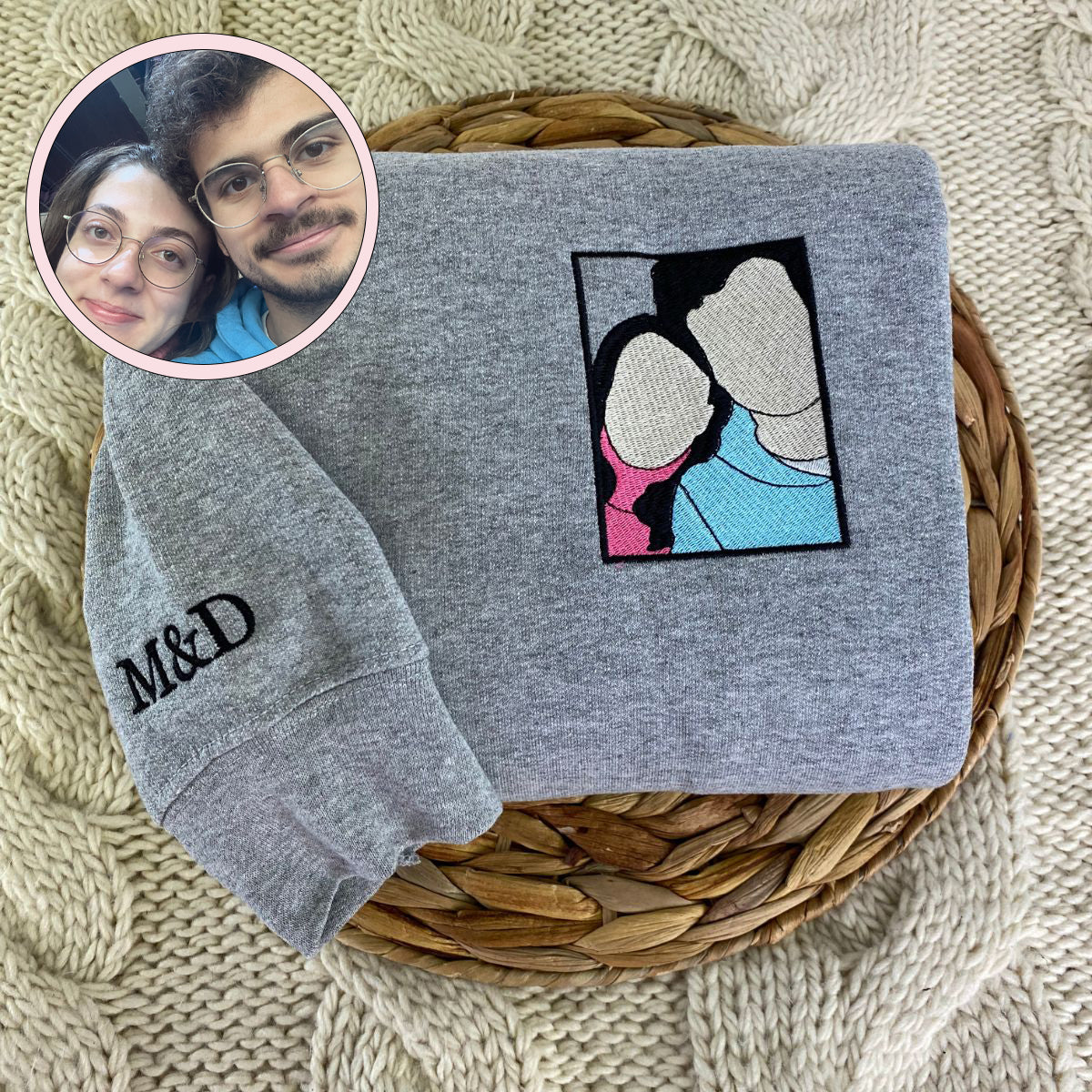 Personalized Picture Hoodie - Custom Embroidered Photo Gift Top