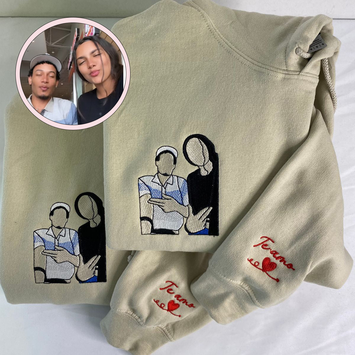 Personalized Picture Hoodie - Custom Embroidered Photo Gift Top
