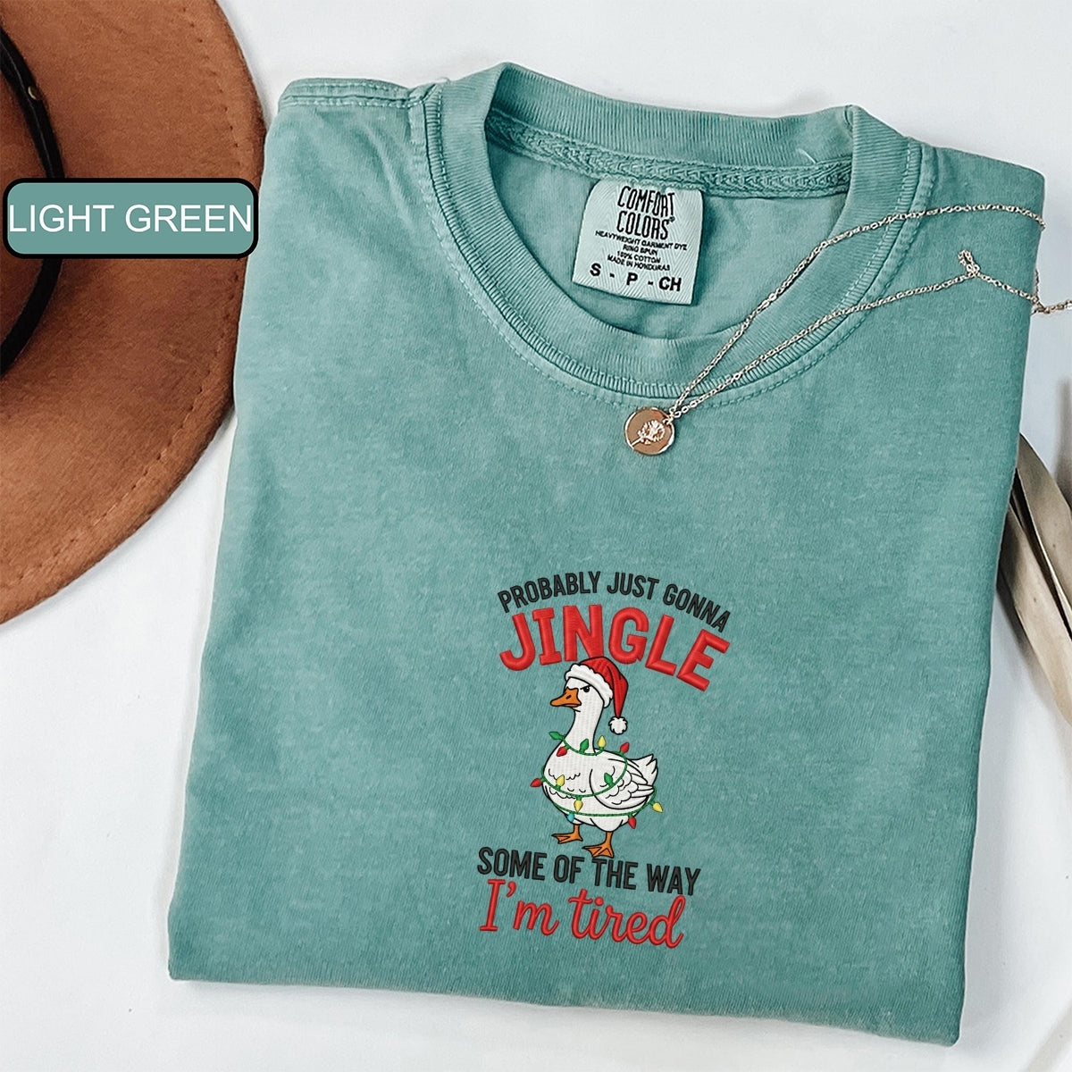 Funny Custom Embroidered Jingle All The Way Christmas Tee