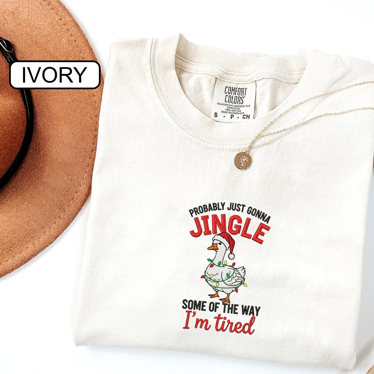 Funny Custom Embroidered Jingle All The Way Christmas Tee