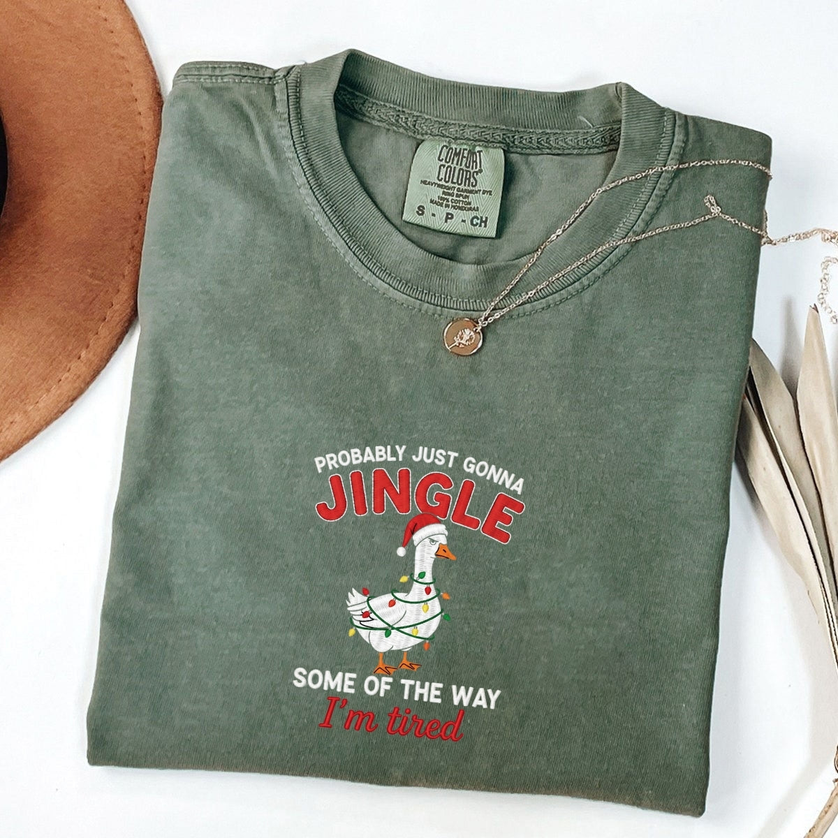 Custom Embroidered Jingle Christmas Tee - Funny Holiday Gift Shirt