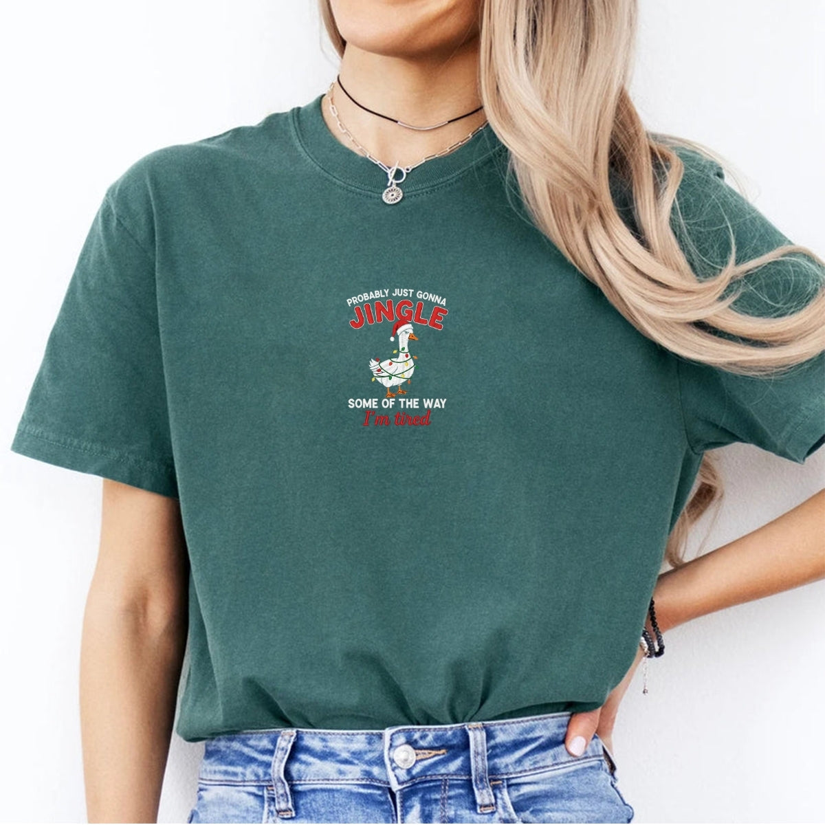 Custom Embroidered Jingle Christmas Tee - Funny Holiday Gift Shirt