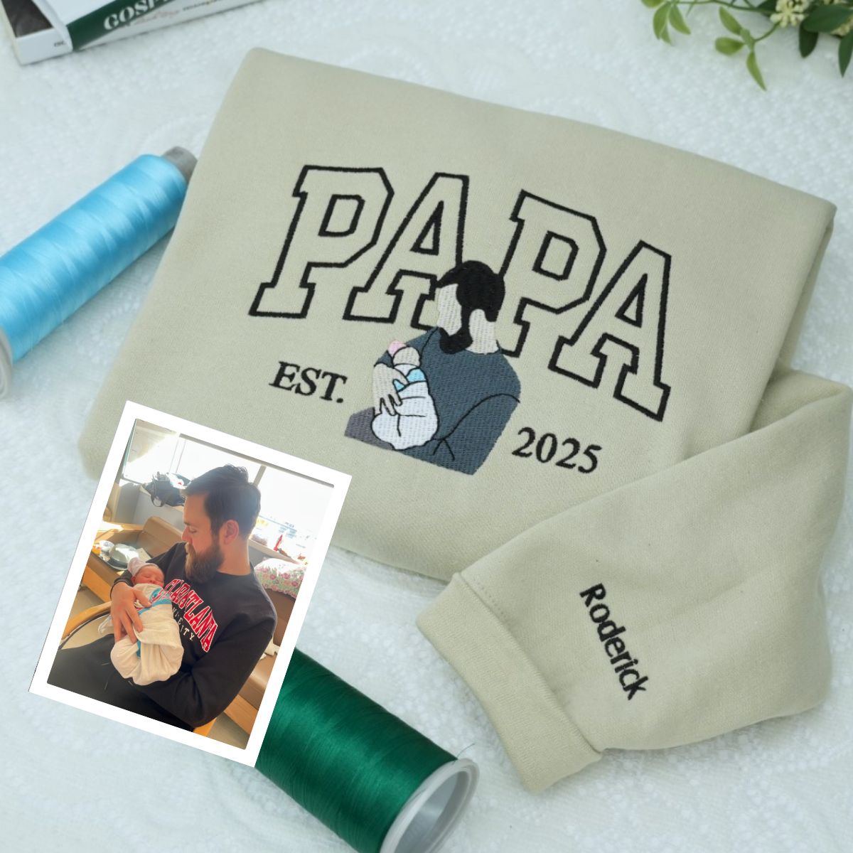 Personalized Papa Hoodie - Custom Embroidered New Grandpa Father's Day Gift