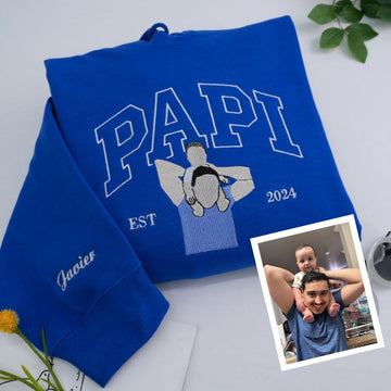Personalized Papi Hoodie - Custom Embroidered Latino Father's Day Gift