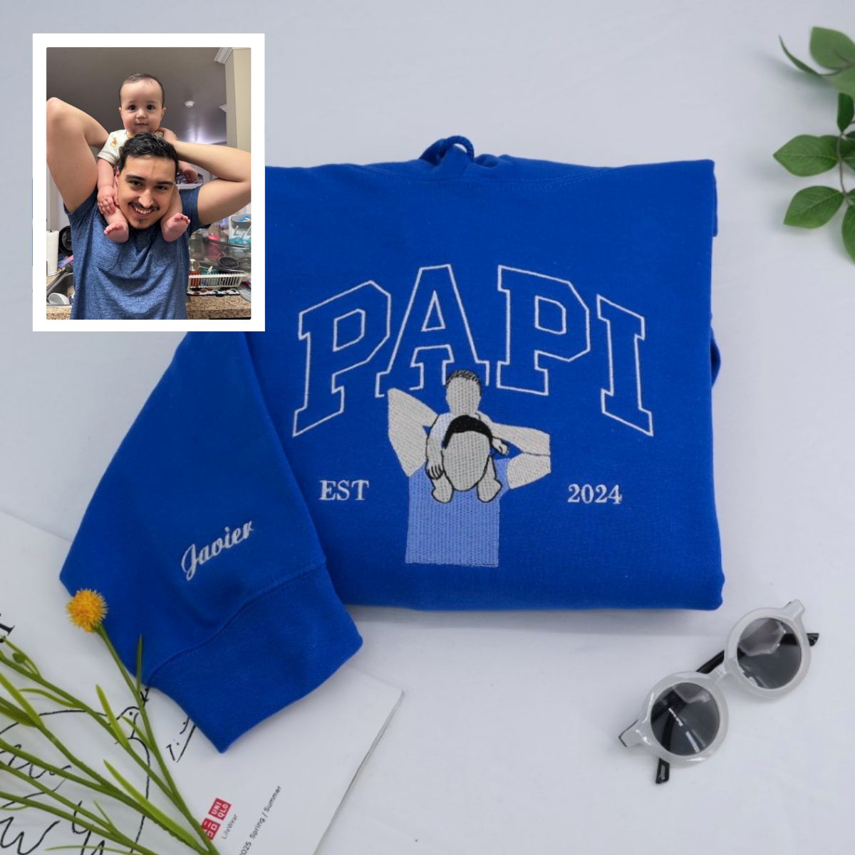 Personalized Papi Hoodie - Custom Embroidered Latino Father's Day Gift