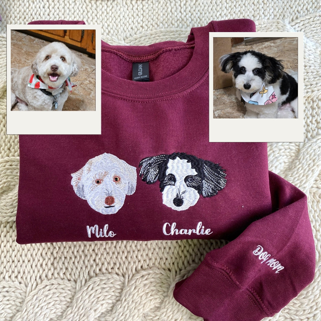 Embroidered Dog Lover Hoodie - Personalized Pet Mom Sweatshirt Gift