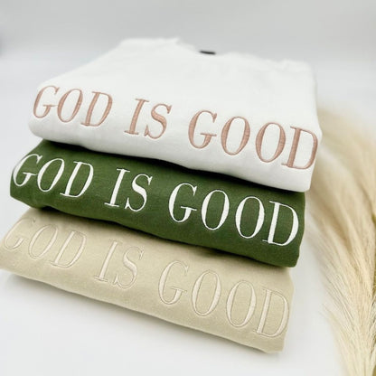 God Is Good Embroidered Sweatshirt