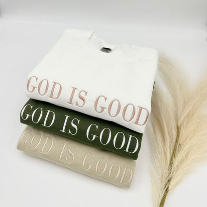 God Is Good Embroidered Sweatshirt