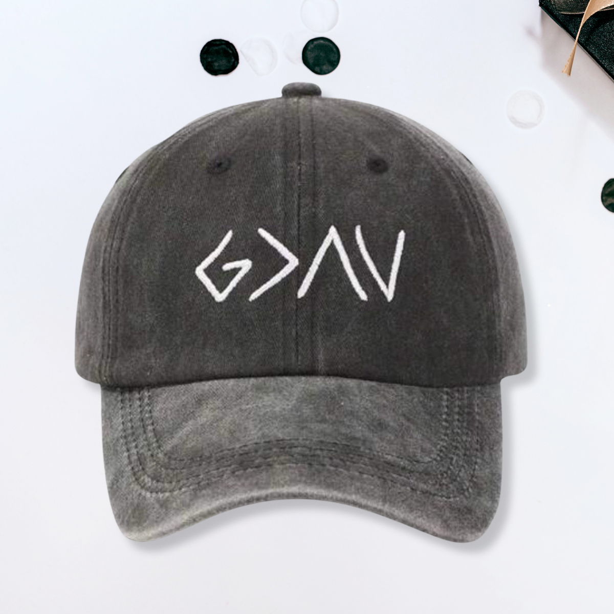 God Is Greater than the Highs and Lows Embroidered Hat