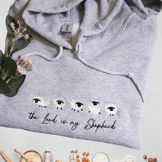 The Lord is My Shepherd Embroidered Hoodie