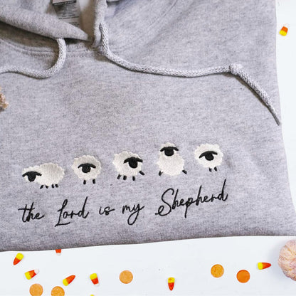 The Lord is My Shepherd Embroidered Hoodie