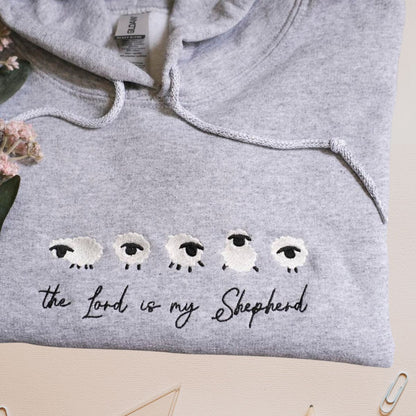 The Lord is My Shepherd Embroidered Hoodie